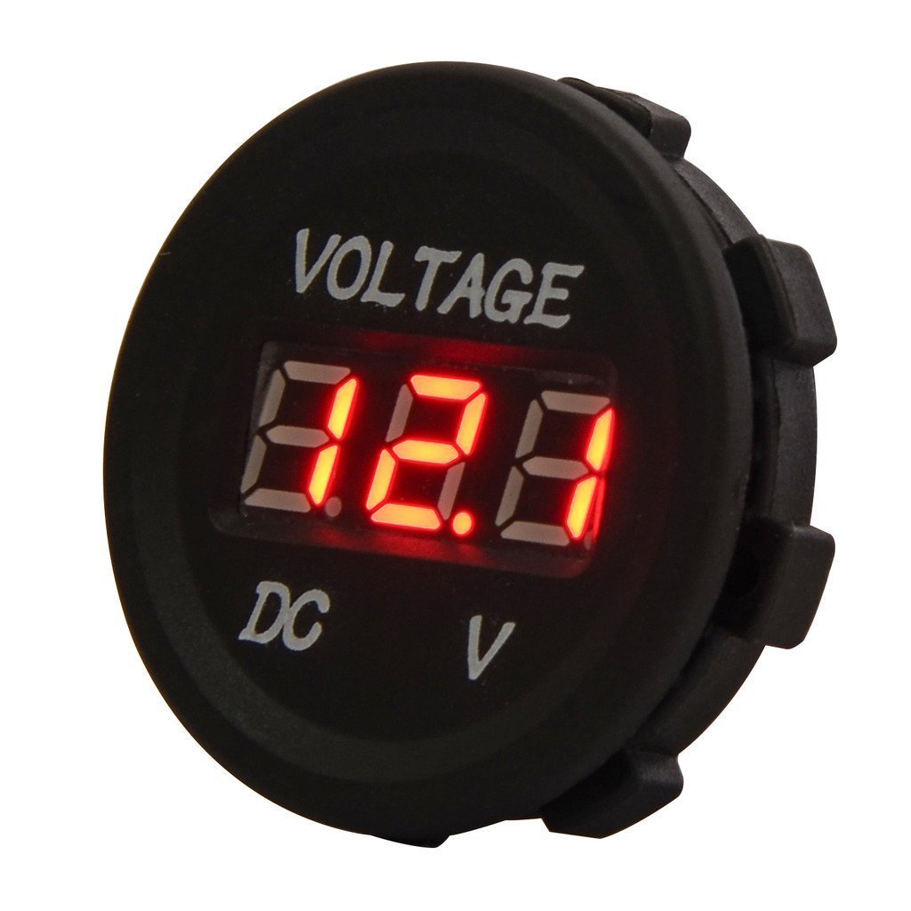 Mini Motorcycle Car 12V-24V LED Panel Display Voltmeter With Independent  Switch